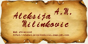 Aleksija Milinković vizit kartica